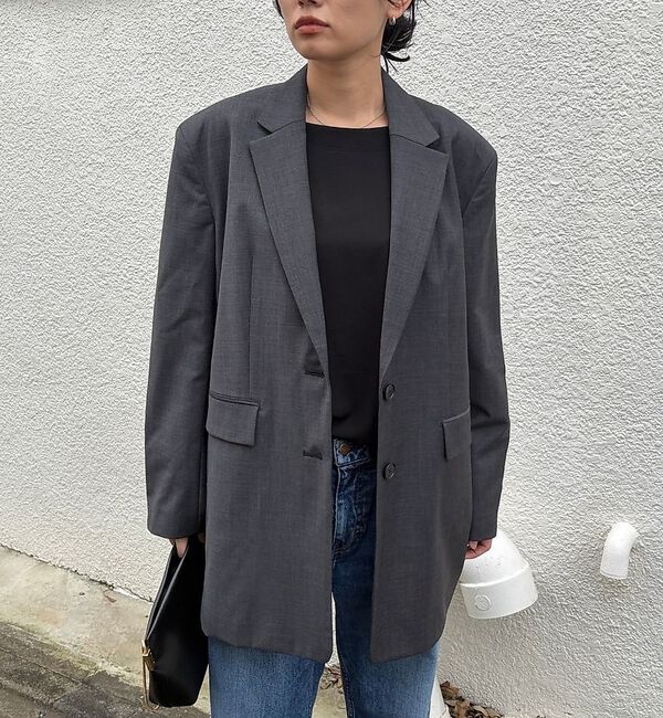 Rouge vif「【MICA&DEAL /マイカアンドディール】big tailored JK ビ」|テーラードジャケット|チャコールグレー