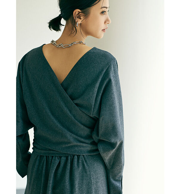 qualite「【鳳山えり&times;qualite】2WAYバックリボンワンピース」|ワンピース|