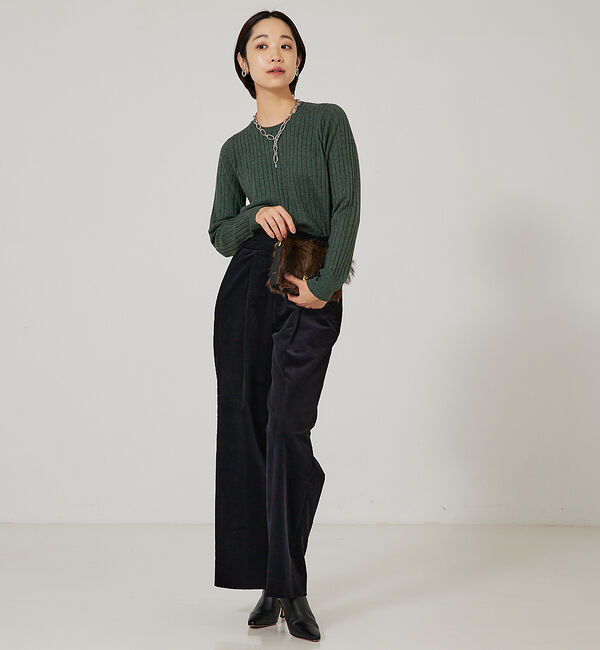 qualite「【23AW】アシメスヌードリブニット」|ニット・セーター|