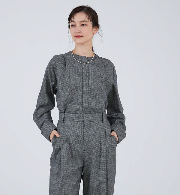 qualite「【セットアップ対応】ウールサキソニーWカフスシャツ」|シャツ・ブラウス|