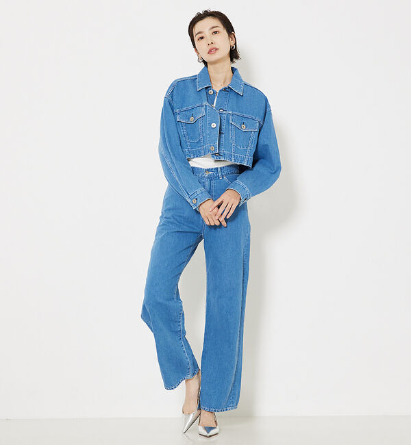 qualite「【大人のデニムJK】コットンリネンデニムショートジャケット/セットアップ対応」|その他|
