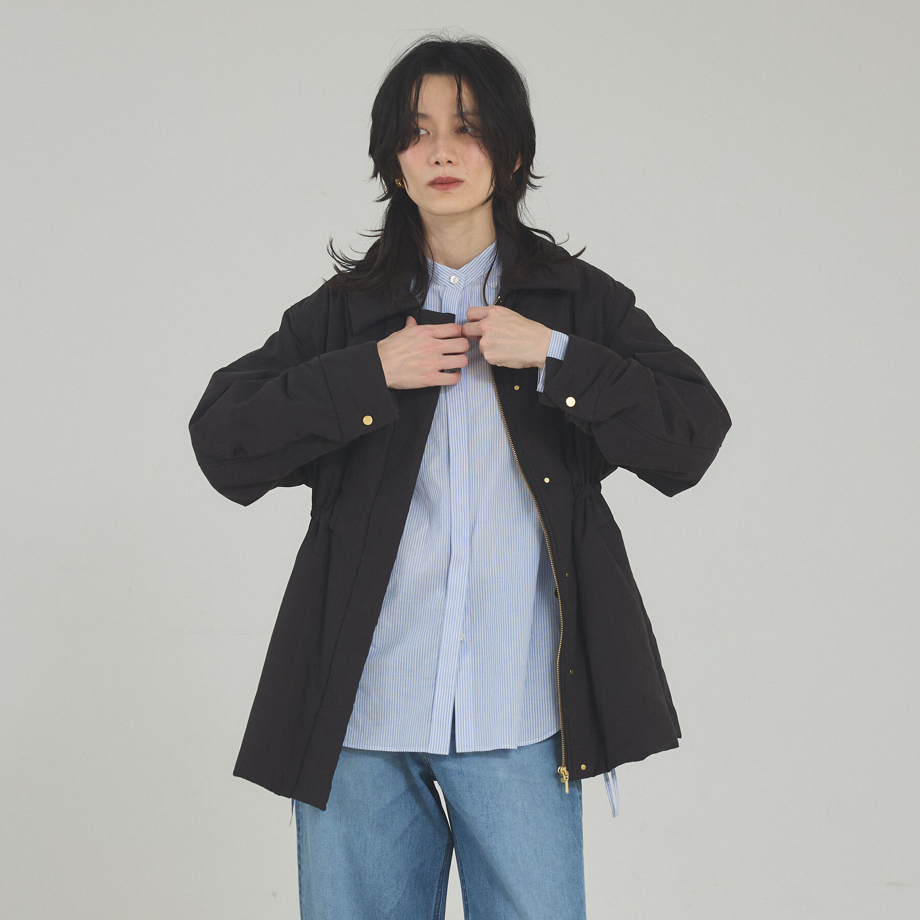 qualite「【軽やかでほどよい暖かさ】ピーチパデッドブルゾン」|ブルゾン・スタジャン|