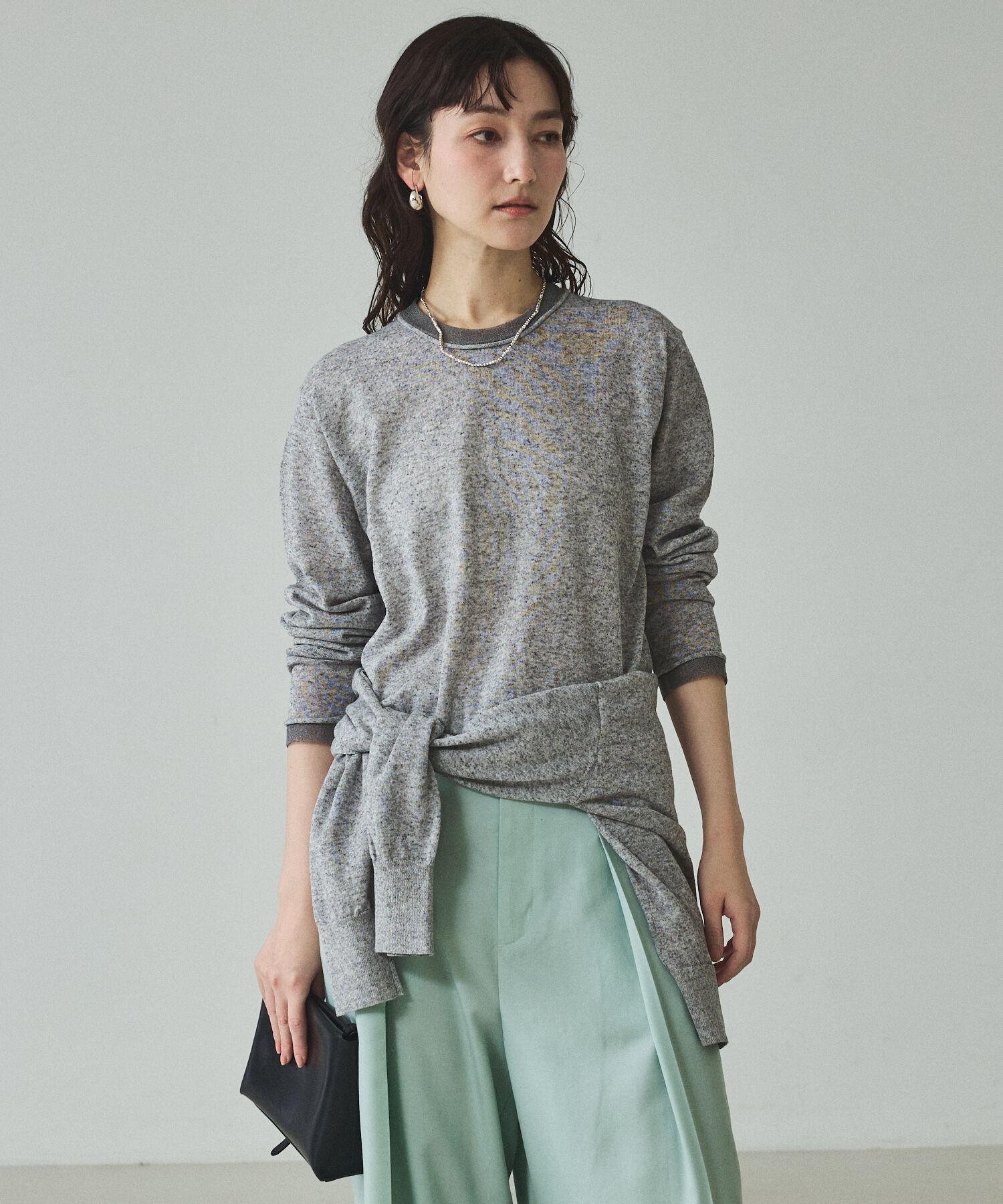 qualite「シアーミックスニットプルオーバー」|Tシャツ・カットソー|