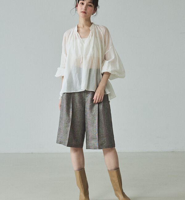 qualite「【大人のショートパンツ】ラメリネンショートパンツ/セットアップ対応」|その他|