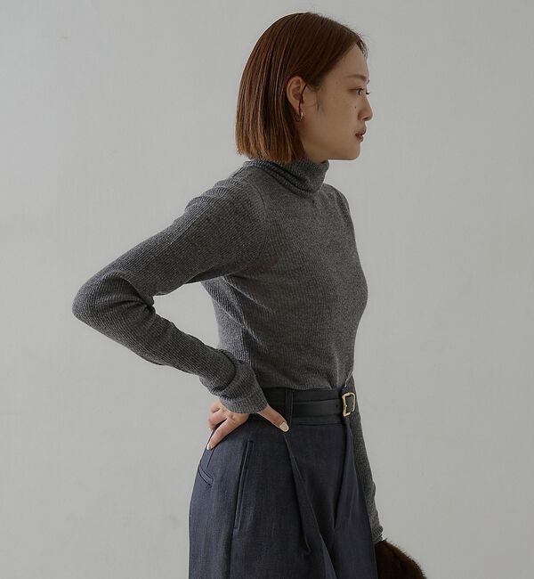 qualite「モヘア混ハイネックニットプルオーバー」|ニット・セーター|