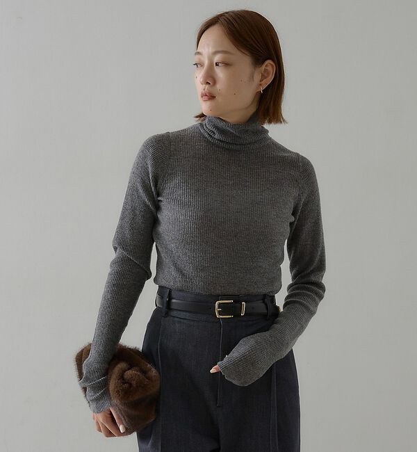 qualite「モヘア混ハイネックニットプルオーバー」|ニット・セーター|