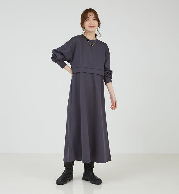 abahouse mavie「【大人のいちまんワンピ】ライトダンボールフレアーワンピ」|ワンピース|