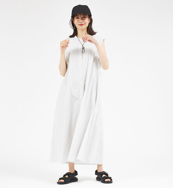 abahouse mavie「【大人のいちまんワンピ】ブロードノースリシャツワンピ」|ワンピース|