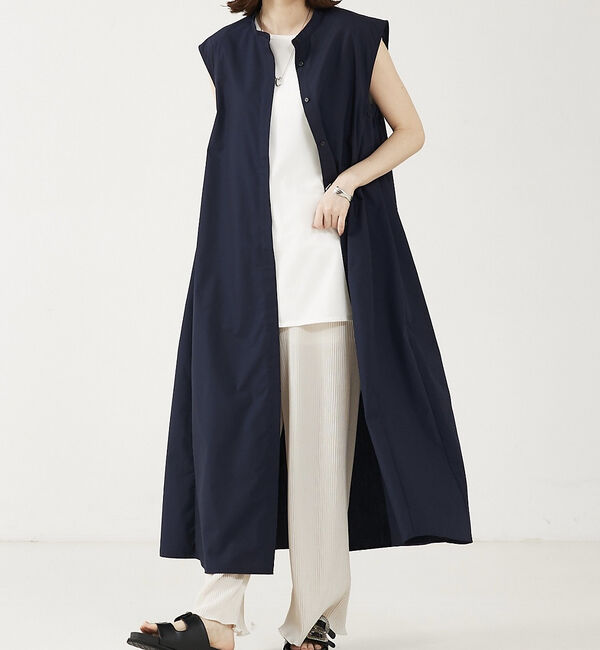 abahouse mavie「【大人のいちまんワンピ】ブロードノースリシャツワンピ」|ワンピース|ネイビー