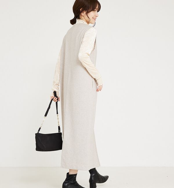 abahouse mavie「【大人のいちまんワンピ】ウォームジャージージレ風ジャンスカ」|ジャンパースカート|
