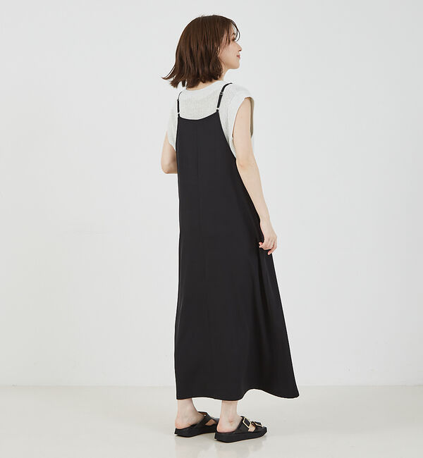 abahouse mavie「【大人のいちまんワンピ】クールタッチサテンキャミジャンスカ」|ジャンパースカート|