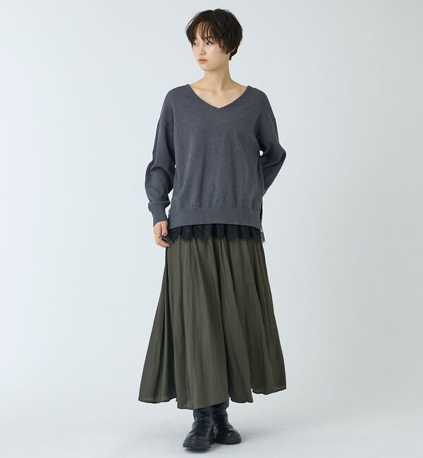 abahouse mavie「ヴィンテージサテンギャザースカート」|スカート|