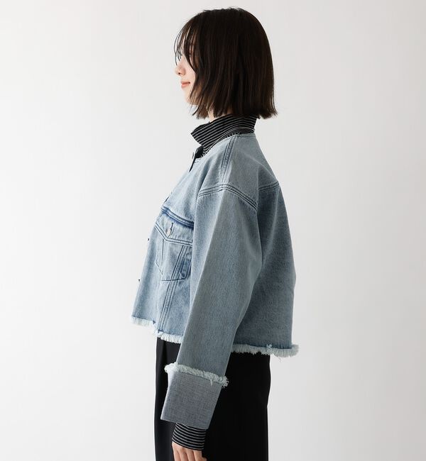abahouse mavie「【EDWIN】ロールアップデニムジャケット/春服/Gジャン/ノーカラー/ショート」|その他|
