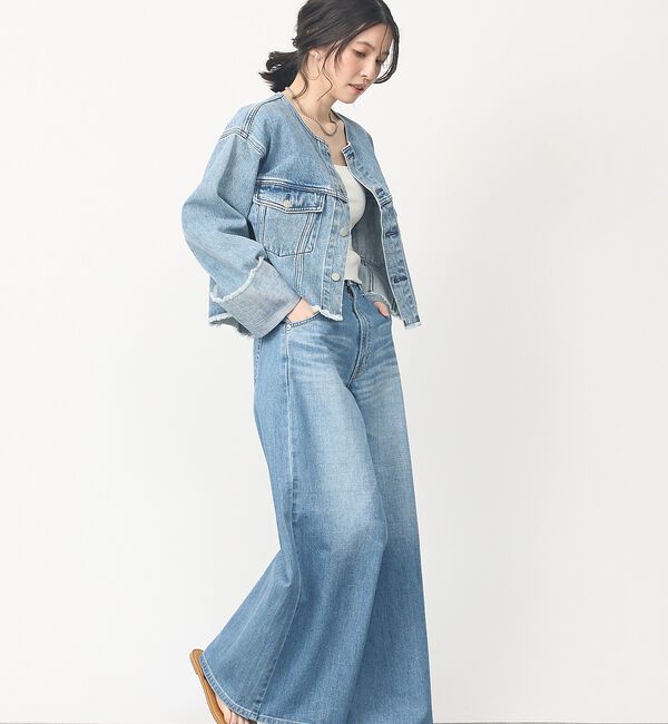 abahouse mavie「【EDWIN】ロールアップデニムジャケット/春服/Gジャン/ノーカラー/ショート」|その他|