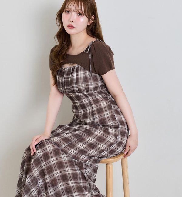 one after another NICE CLAUP「【WEB限定リバイバル】ニットセットキャミワンピース」|ワンピース|