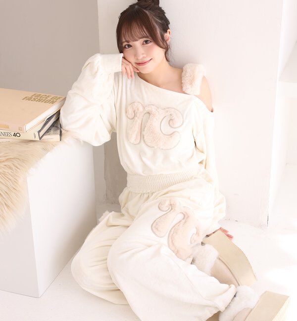one after another NICE CLAUP「【セットアップ可能/SMサイズ展開】ロゴカットパンツ」|チノ|