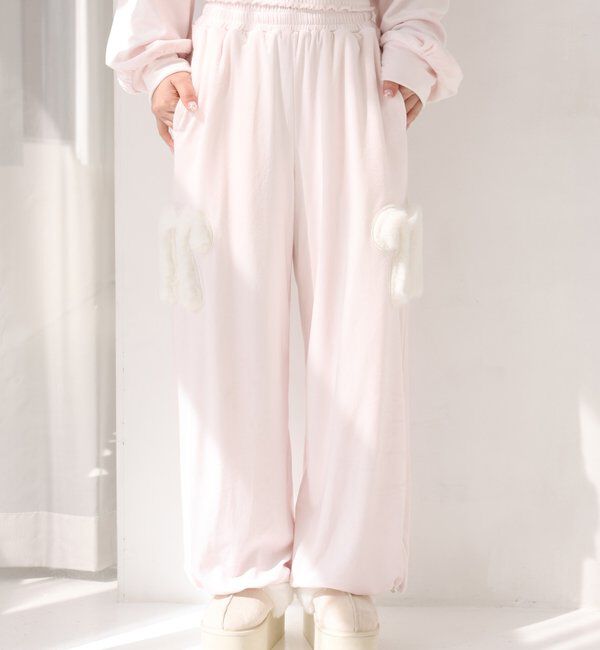 one after another NICE CLAUP「【セットアップ可能/SMサイズ展開】ロゴカットパンツ」|チノ|
