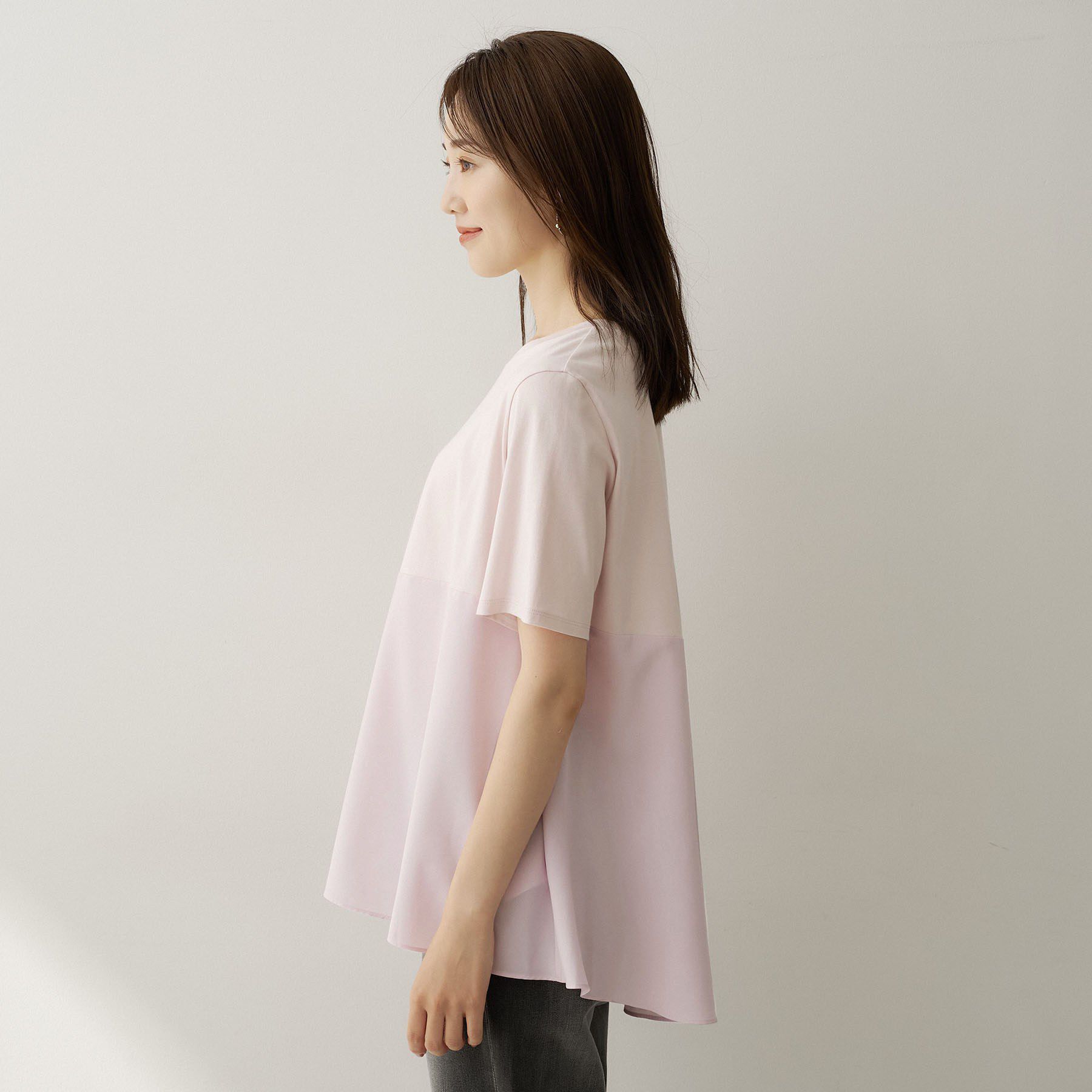 UNTITLED「【Tシャツ】異素材ドッキングプルオーバー」|Tシャツ・カットソー|