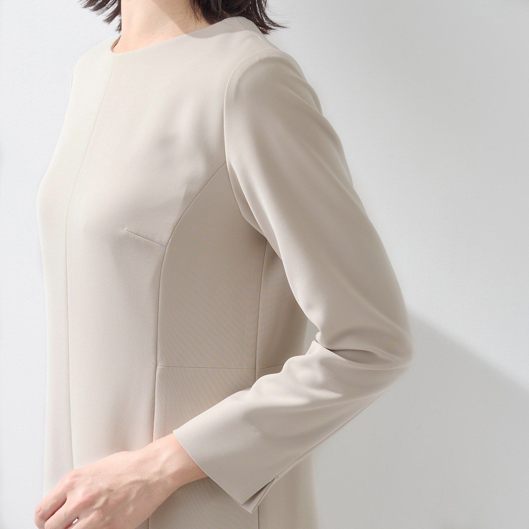 INDIVI「【上品光沢／SETUP可能】スタイルUPワンピース」|ワンピース|