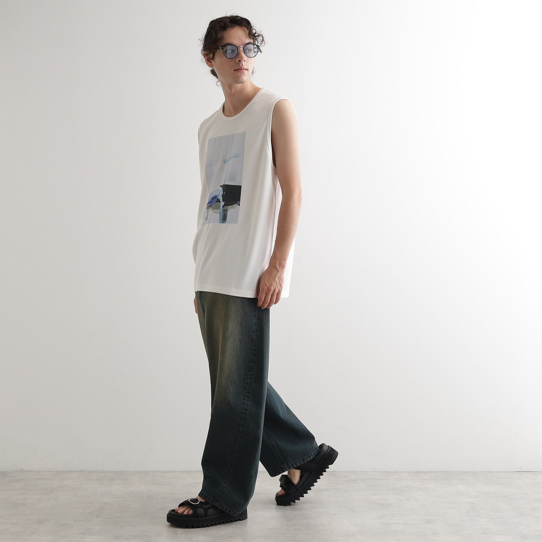 tk.TAKEO KIKUCHI「ウォーターグラフィックノースリーブ」|Tシャツ・カットソー|