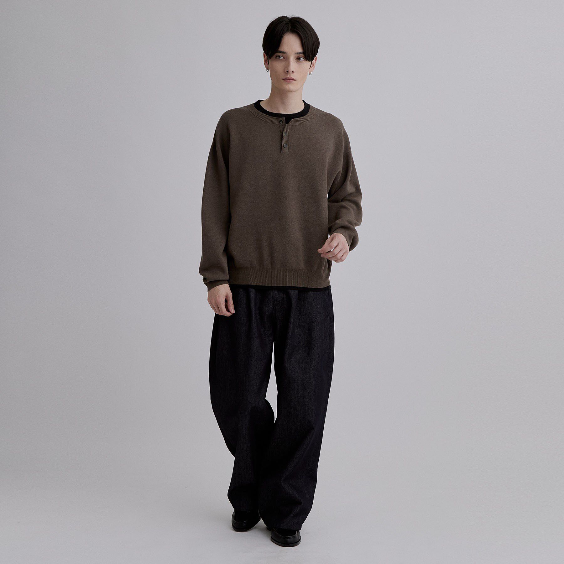 tk.TAKEO KIKUCHI「レイヤードヘンリーネックニット」|ニット・セーター|