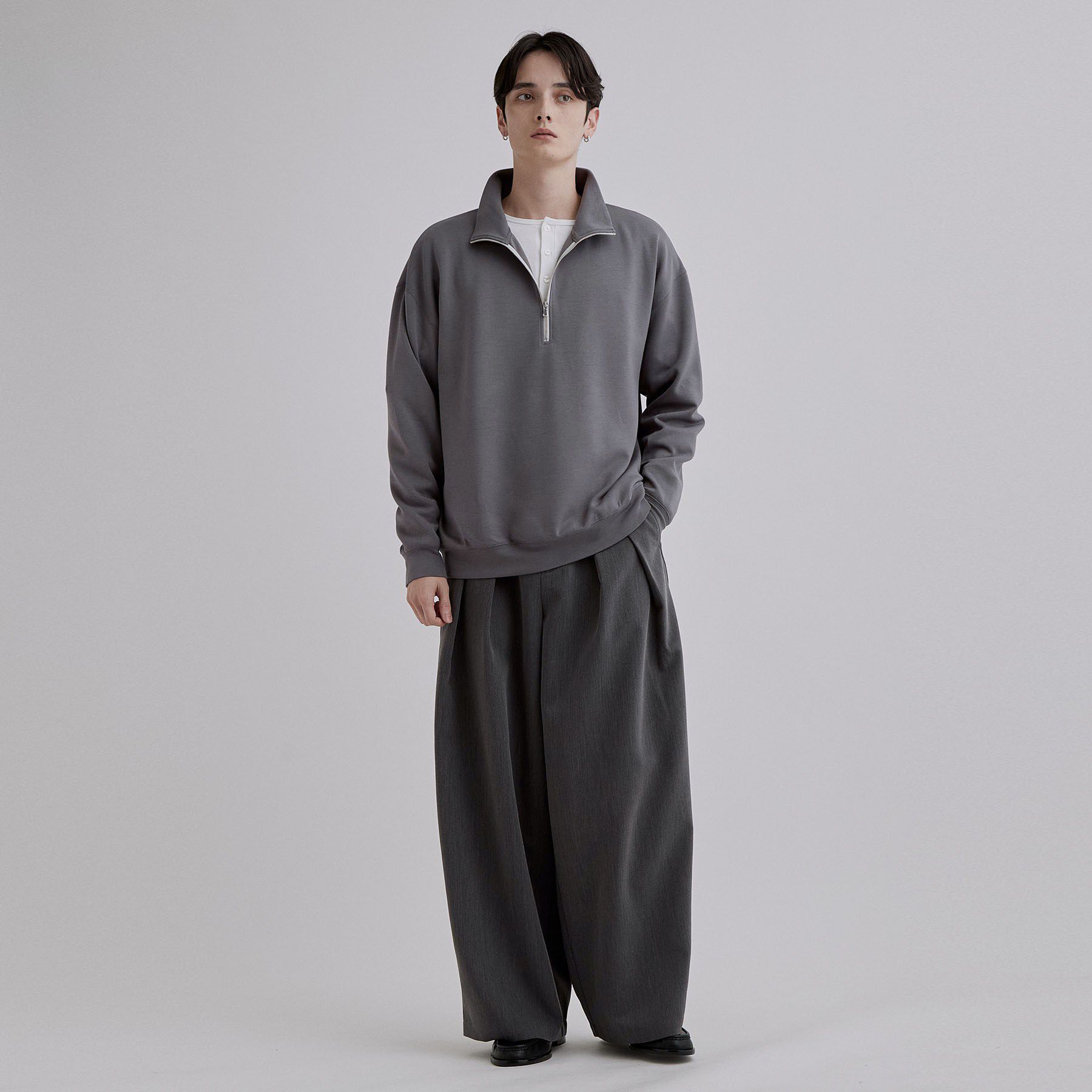 tk.TAKEO KIKUCHI「【TOROMIシリーズ】シルキータッチハーフジップスウェット」|Tシャツ・カットソー|