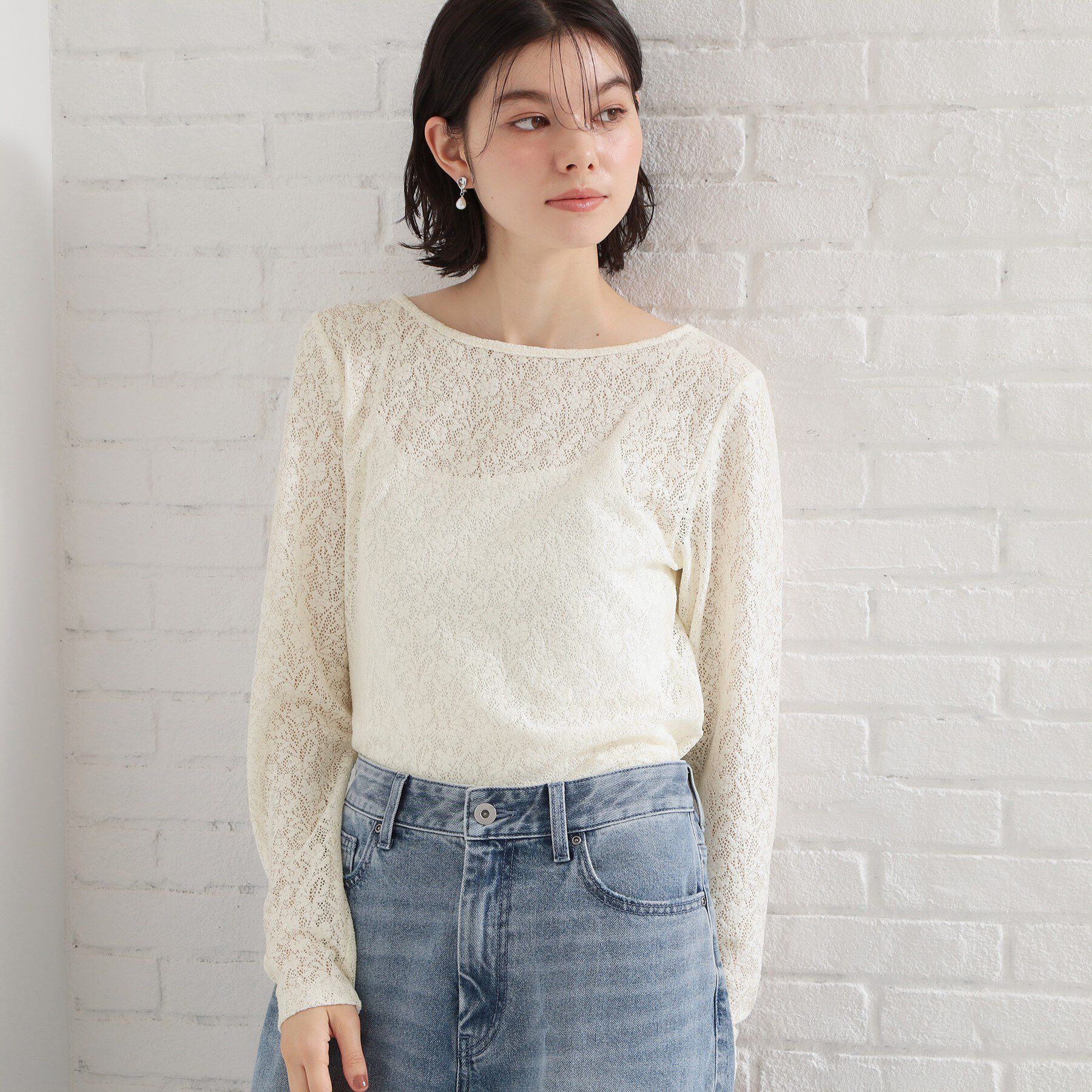THE SHOP TK「【セレモニーにもカジュアルにも】レースプルオーバー」|Tシャツ・カットソー|アイボリー(004)