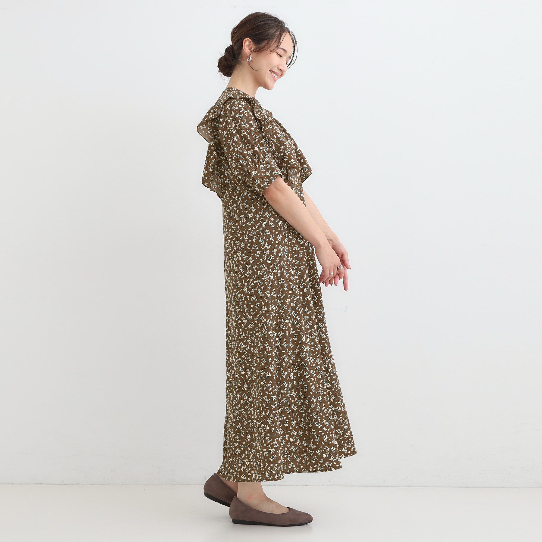 SHOO･LA･RUE「【S-LL】クラシカルな 花柄ワンピース」|ワンピース|