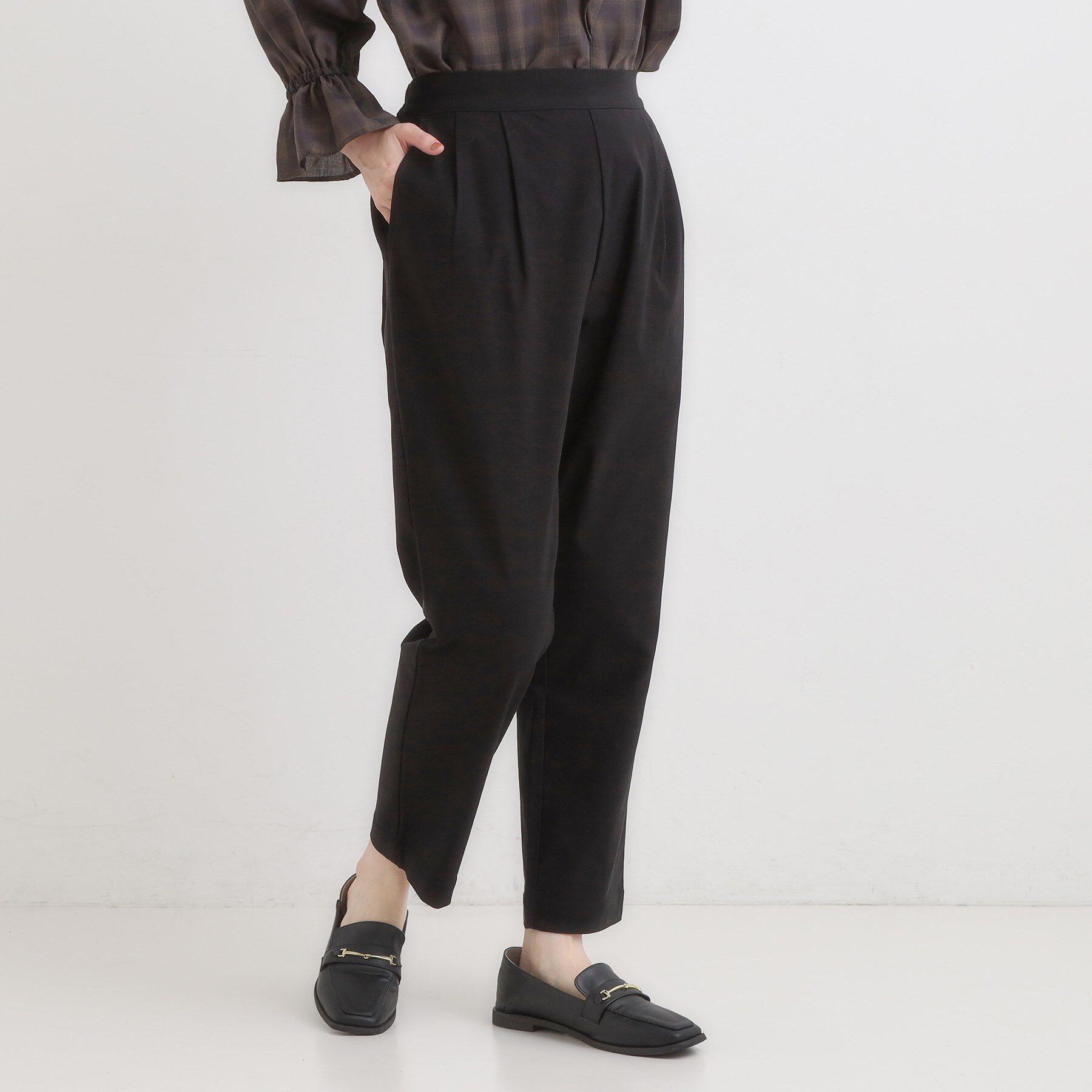 SHOO･LA･RUE「【高レビュー/洗濯機可/SS-LL】あったか裏起毛 のびのびストレッチ テーパードパンツ」|その他|