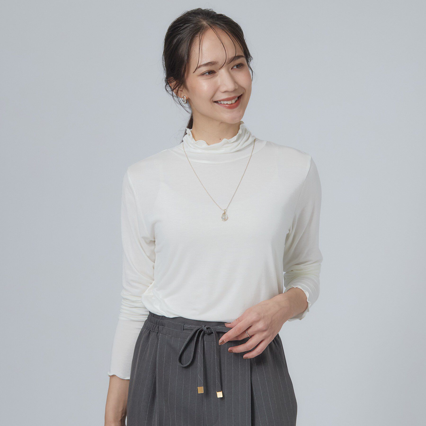 SHOO･LA･RUE「カシミアタッチ吸湿発熱ハイネックインナー」|Tシャツ・カットソー|