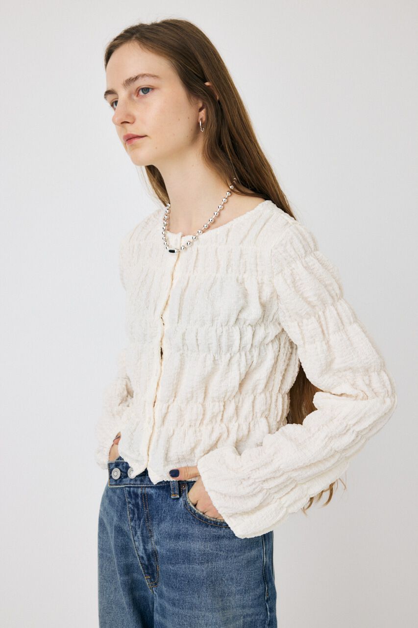 MOUSSY「SHIRRING カーディガン」|Tシャツ・カットソー|