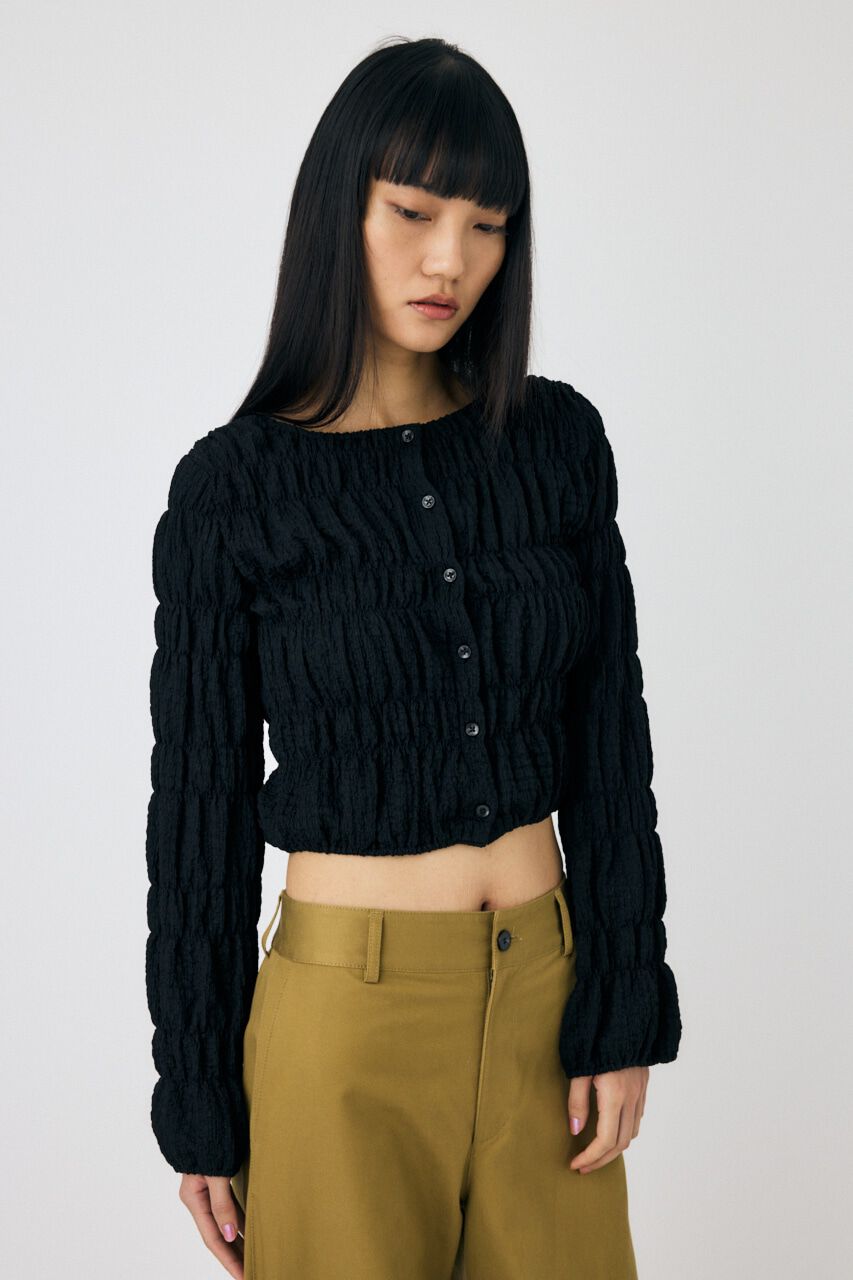 MOUSSY「SHIRRING カーディガン」|Tシャツ・カットソー|