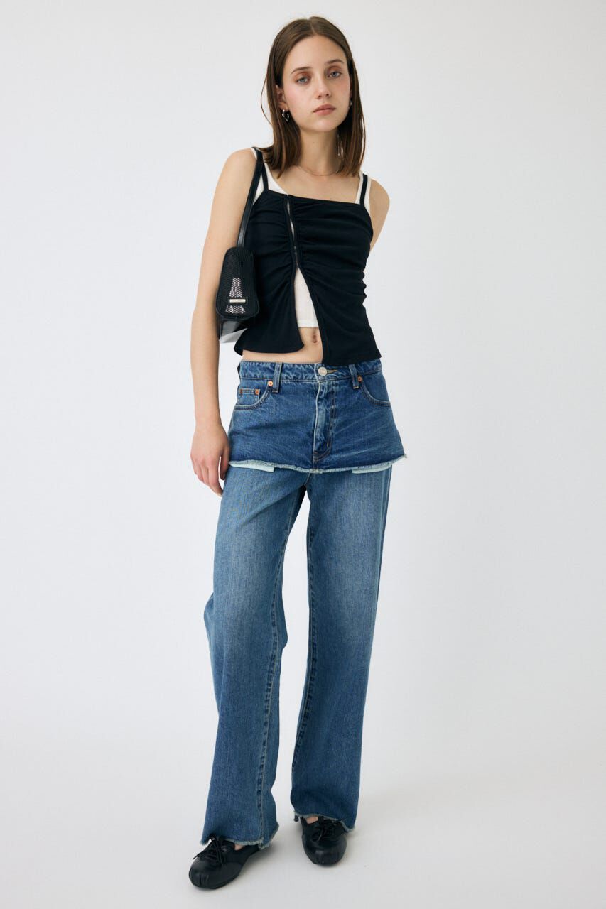 MOUSSY「LAYERED WIDE STRAIGHT デニム」|デニム|