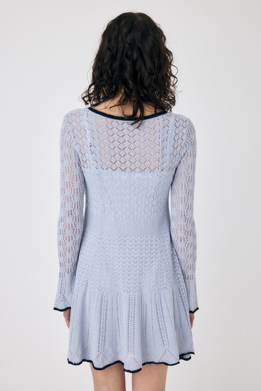 MOUSSY「EYELET LACE KNIT ミニドレス」|ワンピース|