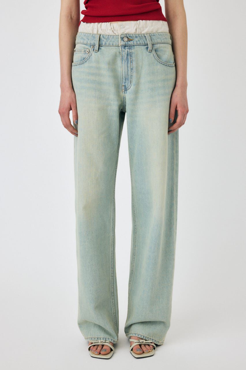 MOUSSY「BOXER LAYERED STRAIGHT デニム」|デニム|
