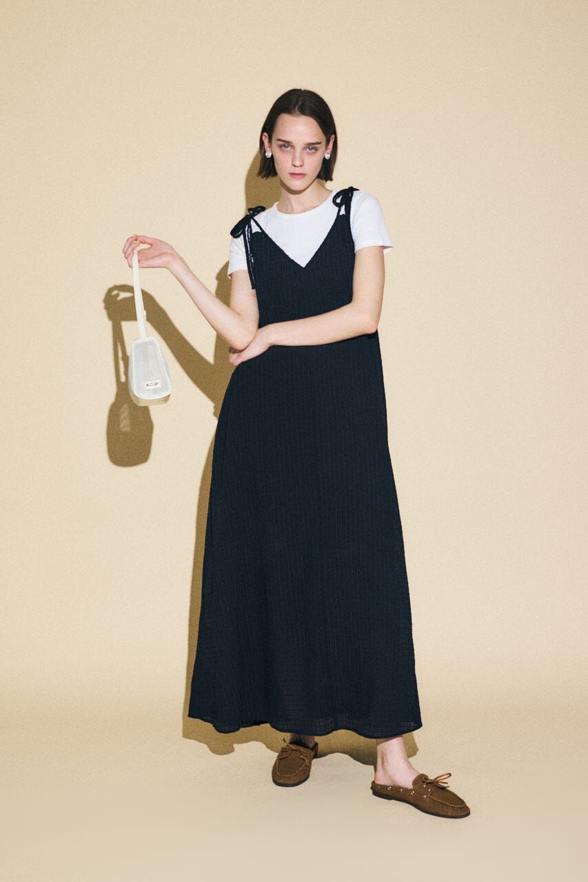 MOUSSY「SHEER GINGHAM キャミドレス」|ワンピース|