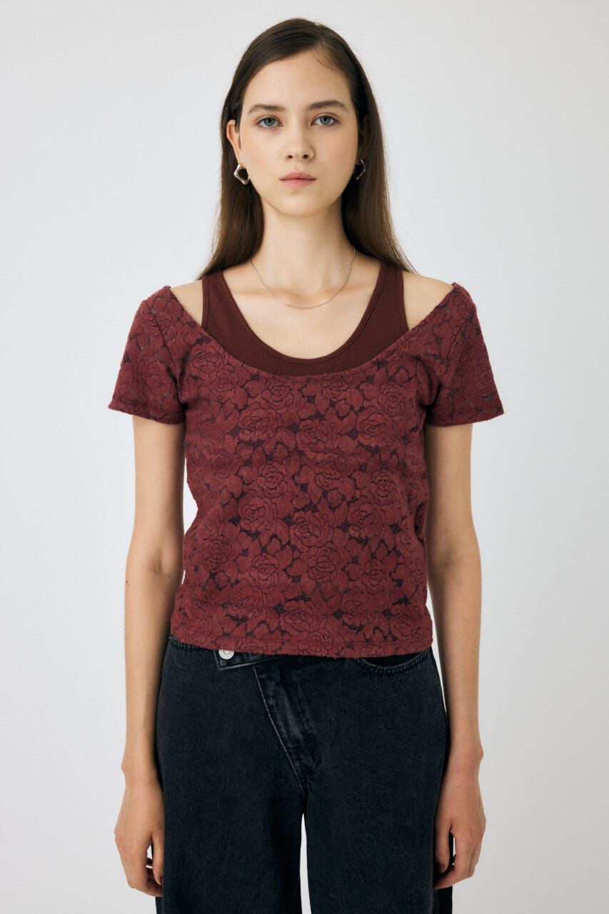 MOUSSY「LAYERED LACE トップス」|Tシャツ・カットソー|