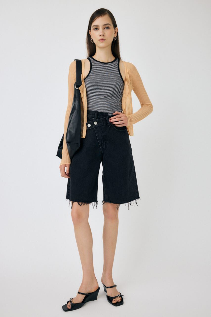 MOUSSY「SHEER RIB カーディガン」|カーディガン|