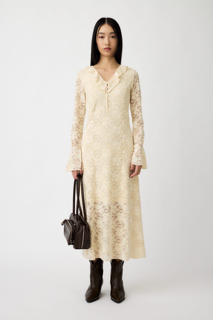 MOUSSY「FLOCKY LACE ドレス」|ワンピース|