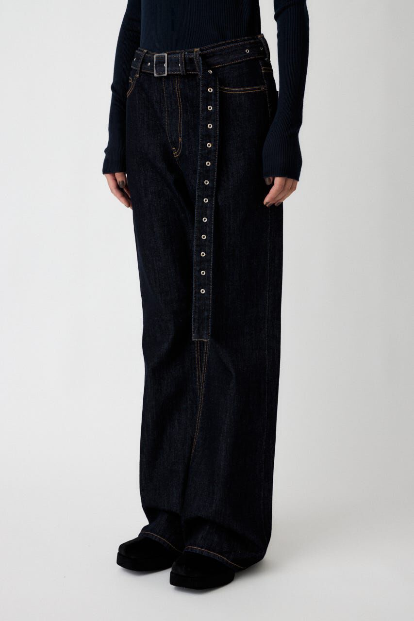 MOUSSY「LOW SLUNG ブーツカットパンツ」|デニム|