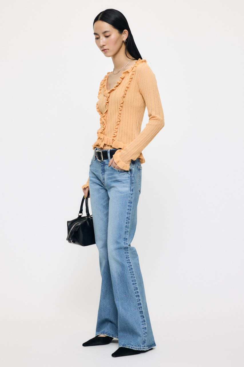 MOUSSY「POINTELLE RUFFLE カーディガン＆キャミソール」|ニット・セーター|