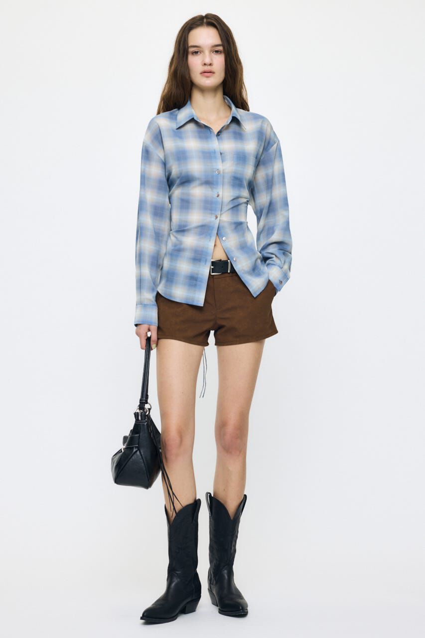 MOUSSY「FADE CHECK SHEER OVER シャツ」|シャツ・ブラウス|