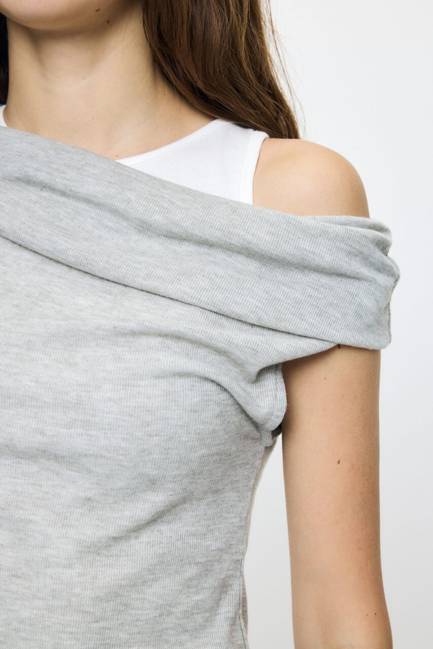 MOUSSY「LAYERED OFF SHOULDER トップス」|Tシャツ・カットソー|