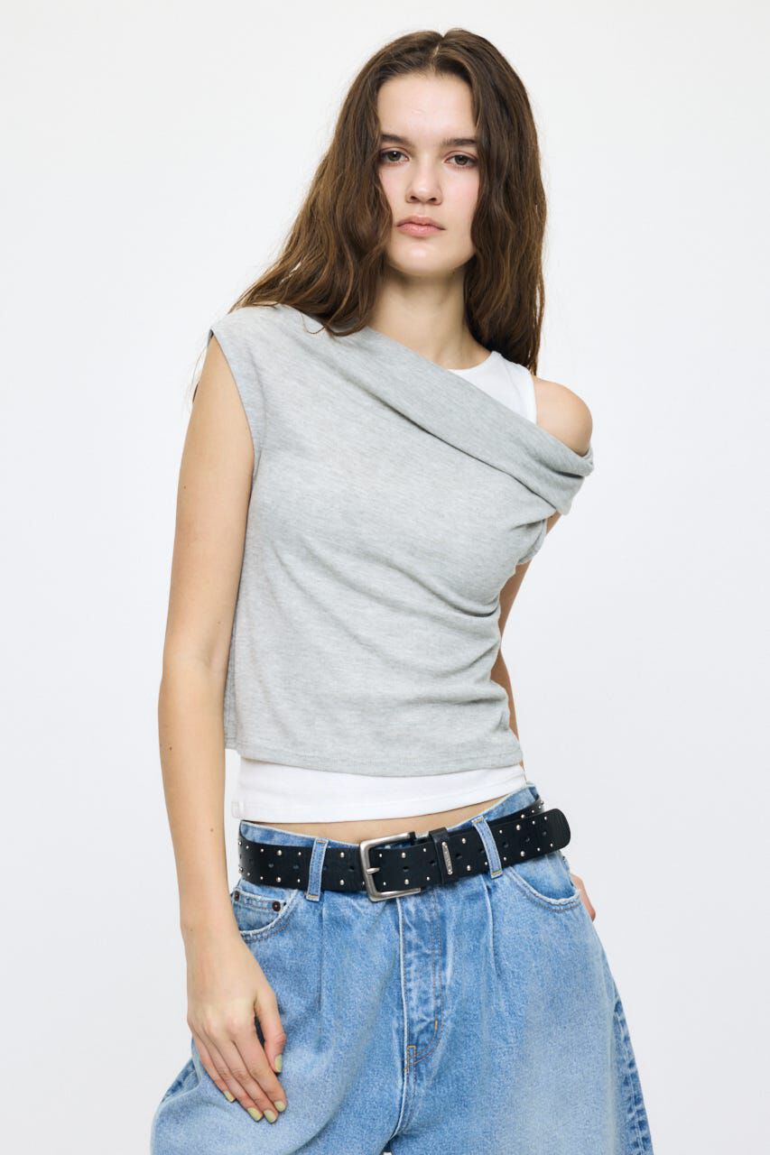 MOUSSY「LAYERED OFF SHOULDER トップス」|Tシャツ・カットソー|