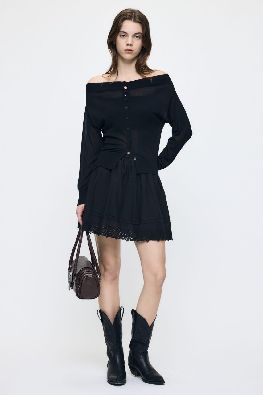 MOUSSY「OFF SHOULDER SHEER カーディガン」|カーディガン|