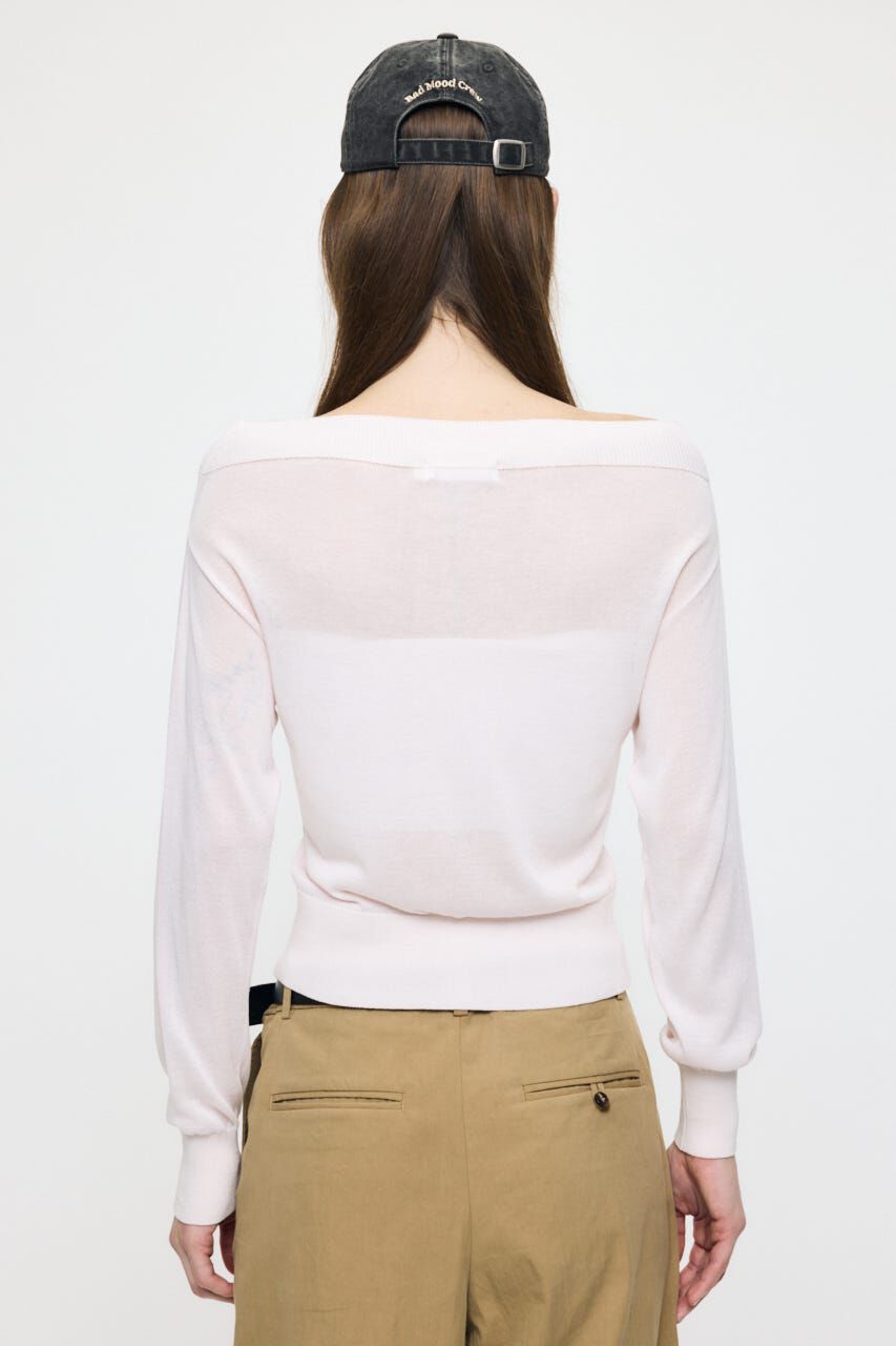 MOUSSY「OFF SHOULDER SHEER カーディガン」|カーディガン|
