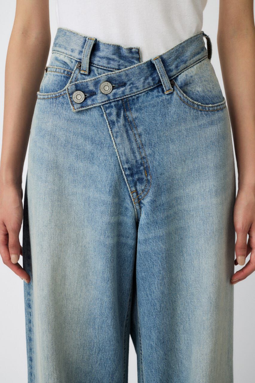 MOUSSY「CROSS WAIST WIDE ストレート」|デニム|