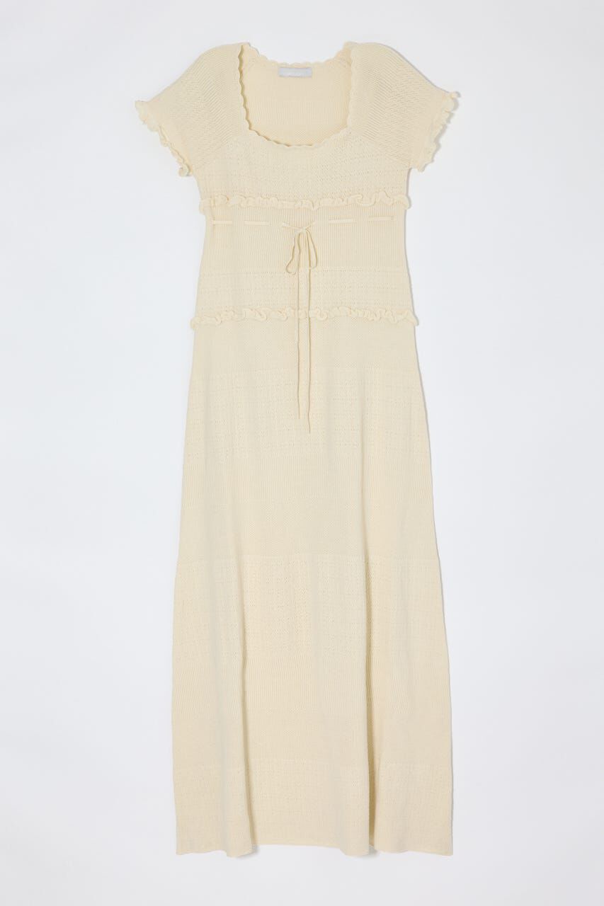 MOUSSY「MELLOW STITCH LONG ドレス」|ワンピース|O/WHT1