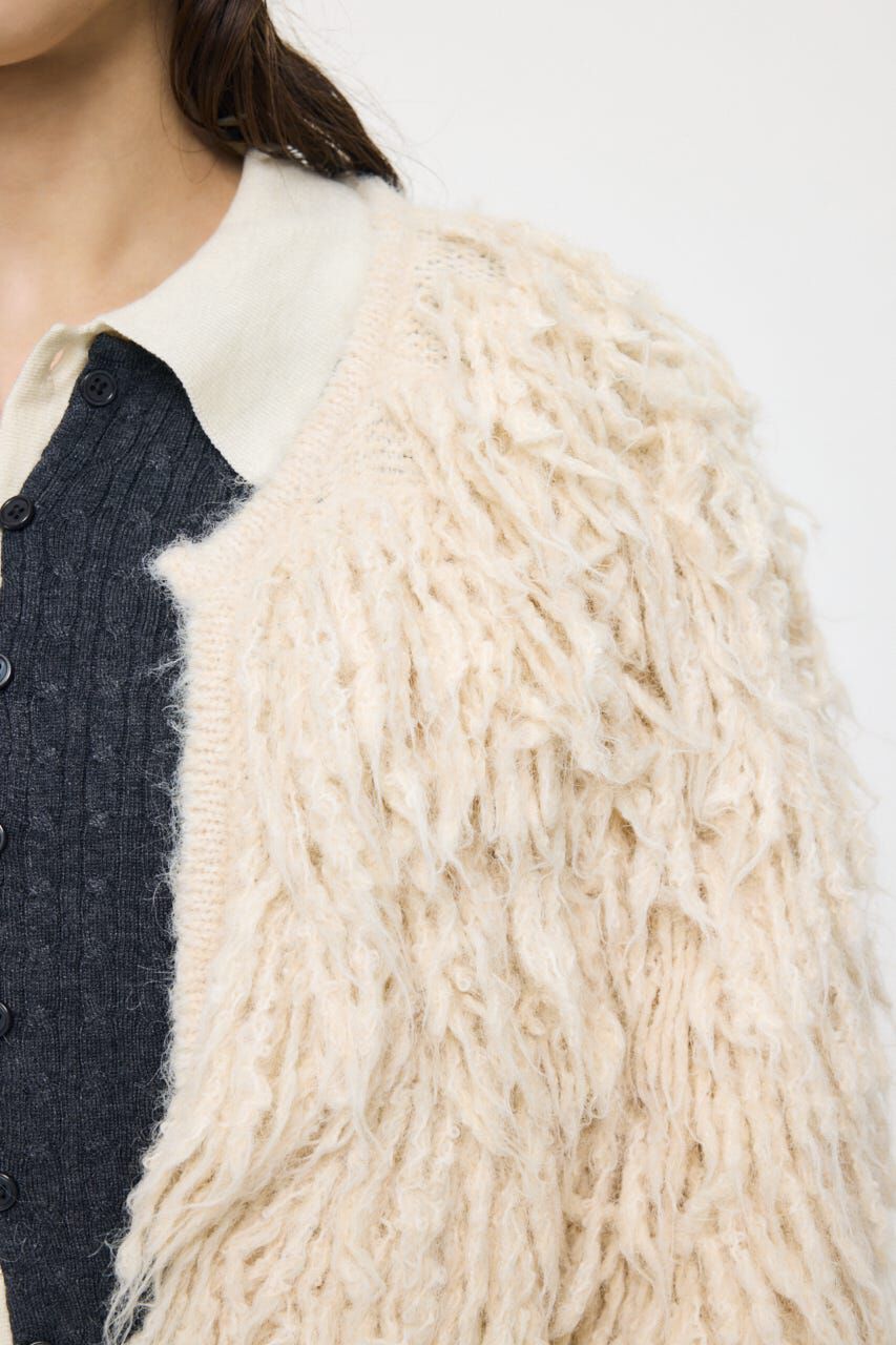 MOUSSY「SHAGGY FEATHER カーディガン」|カーディガン|
