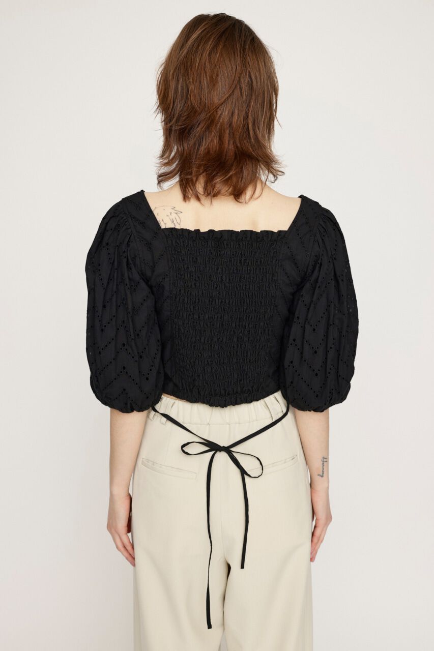 SLY「FRONT BUTTON LACE PUFF トップス」|シャツ・ブラウス|